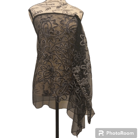 New Years Party Scarf Sheer Classy Summer Evening Hijab Sparkly Feminine Dainty - Picture 6 of 17